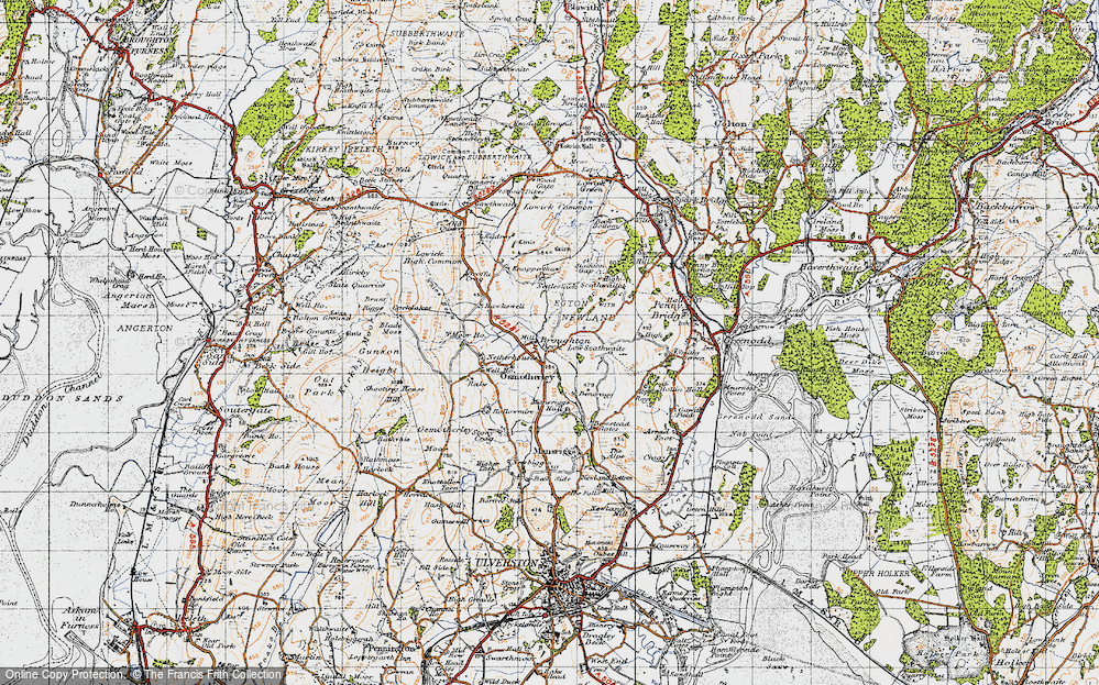 Old Map of Historic Map covering Ben Cragg in 1947