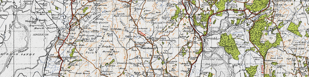 Old map of Blade Moss in 1947