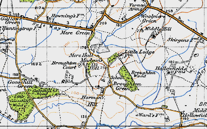 Old map of Broughton Green in 1947