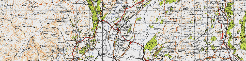 Old map of Broughton in Furness in 1947