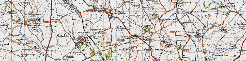 Old map of Broughton Hill in 1946