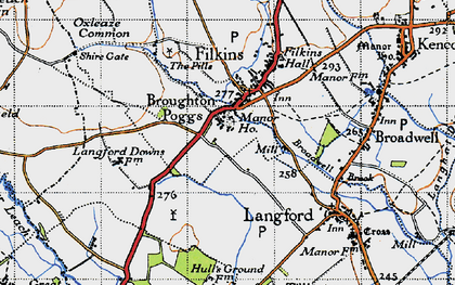 Old map of Broadwell Brook in 1947