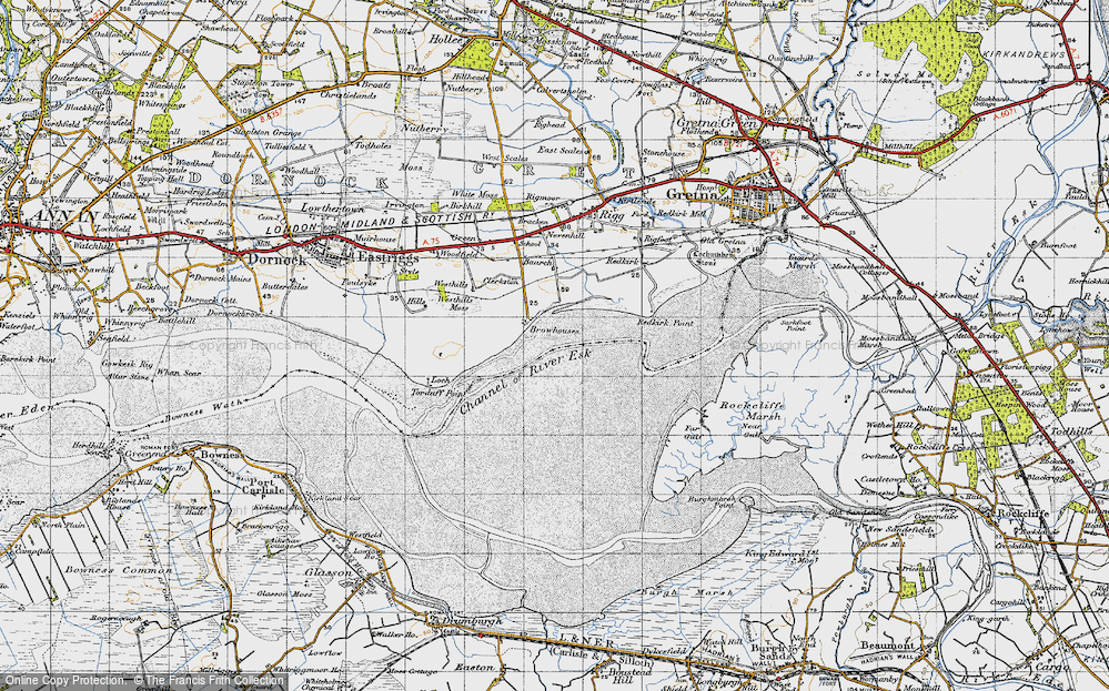 Old Map of Historic Map covering Baurch in 1947