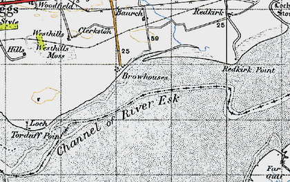 Old map of Baurch in 1947