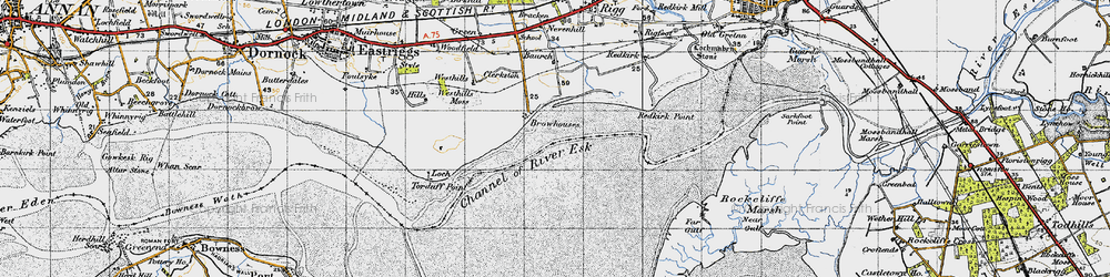 Old map of Browhouses in 1947