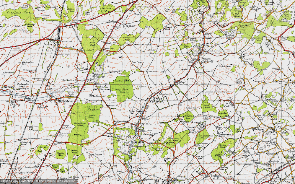 Old Map of Brown Candover, 1945 in 1945