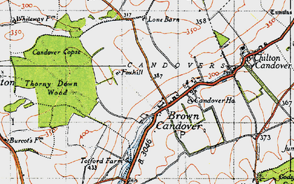 Old map of Brown Candover in 1945