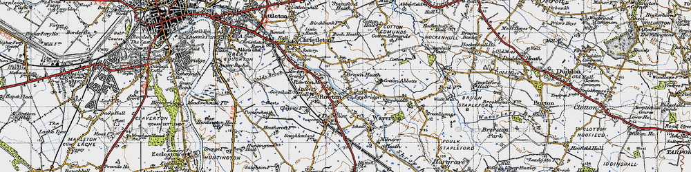 Old map of Brown Heath in 1947