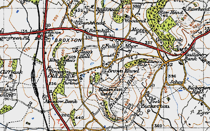 Old map of Bickerton Hill in 1947