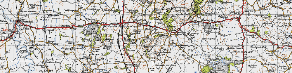 Old map of Brown Knowl in 1947