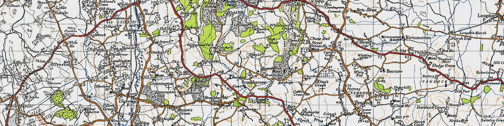 Old map of Brown's End in 1947