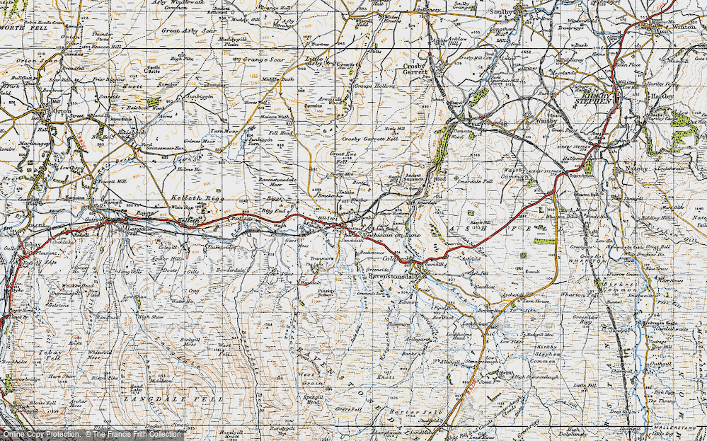 Old Map of Historic Map covering Begin Hill in 1947