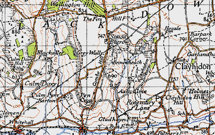 Old map of Brownheath in 1946