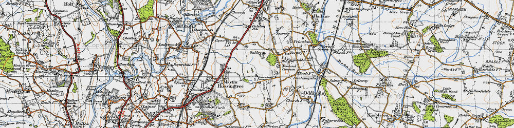 Old map of Brownheath Common in 1947