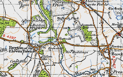 Old map of Boreatton Park in 1947