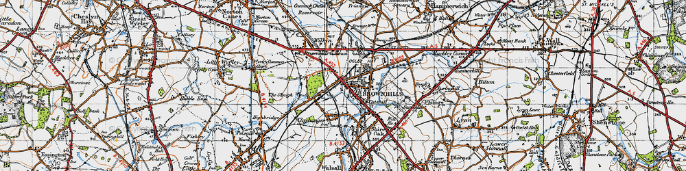Old map of Brownhills in 1946