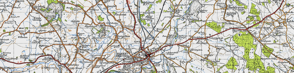 Old map of Brownhills in 1947