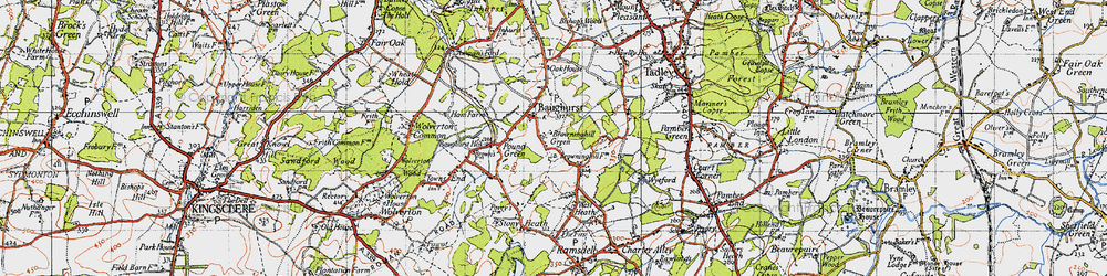 Old map of Browninghill Green in 1945