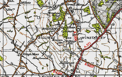Old map of Billinge Hill in 1947