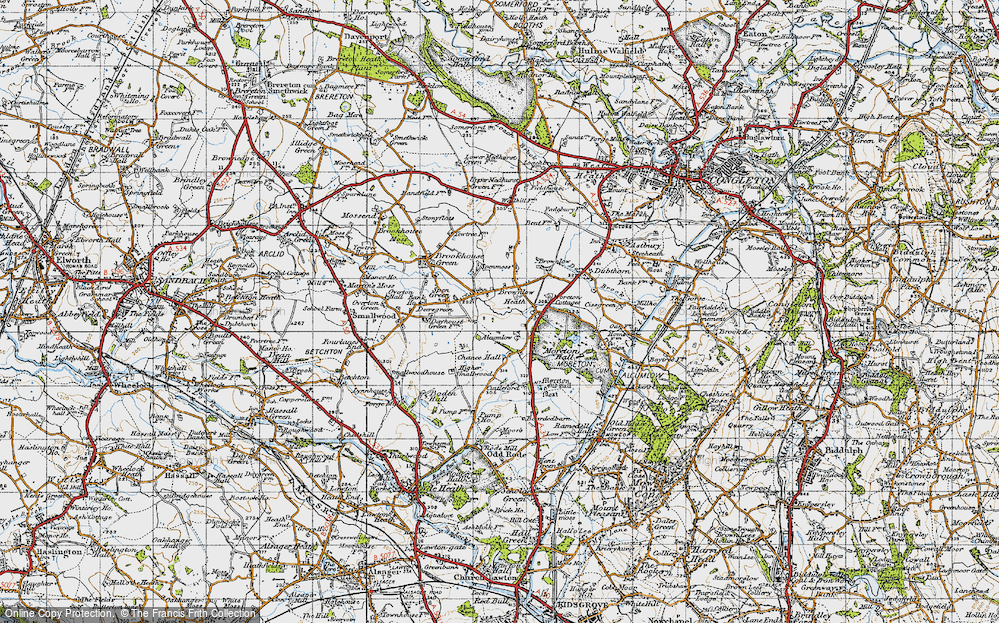Old Map of Brownlow Heath, 1947 in 1947