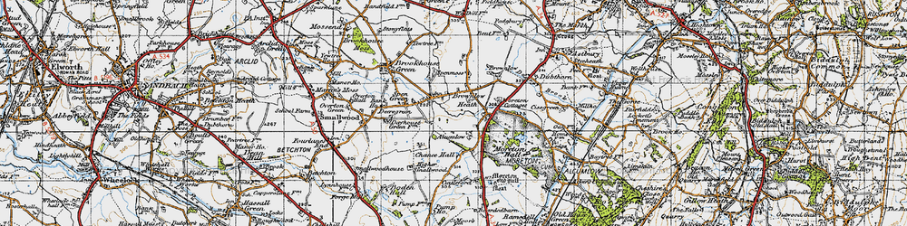 Old map of Great Moreton Hall (Hotel) in 1947