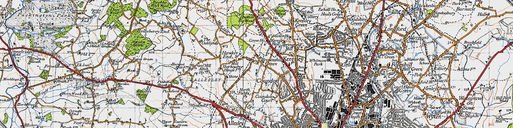 Old map of Brownshill Green in 1946