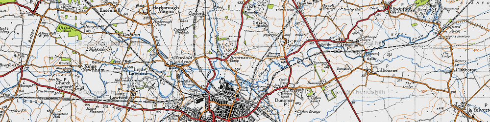 Old map of Brownsover in 1946