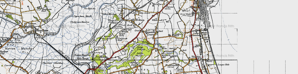 Old map of Ashby Warren in 1946