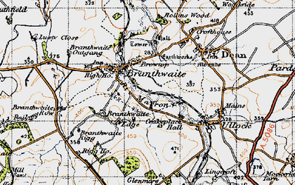 Old map of Browtop in 1947