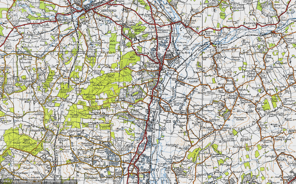Old Map of Broxbourne, 1946 in 1946