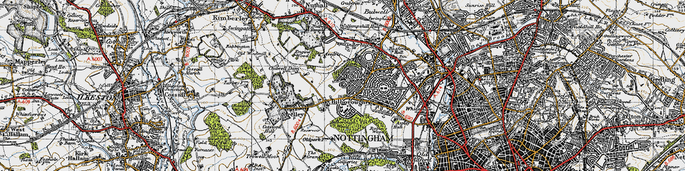 Old map of Broxtowe in 1946