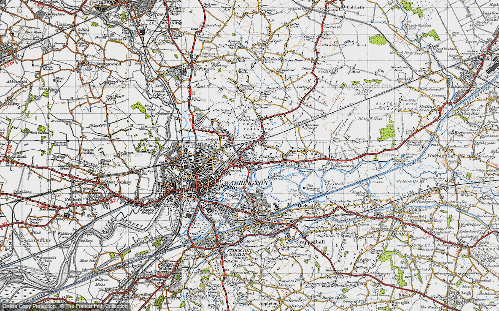 Old Map of Bruche, 1947 in 1947