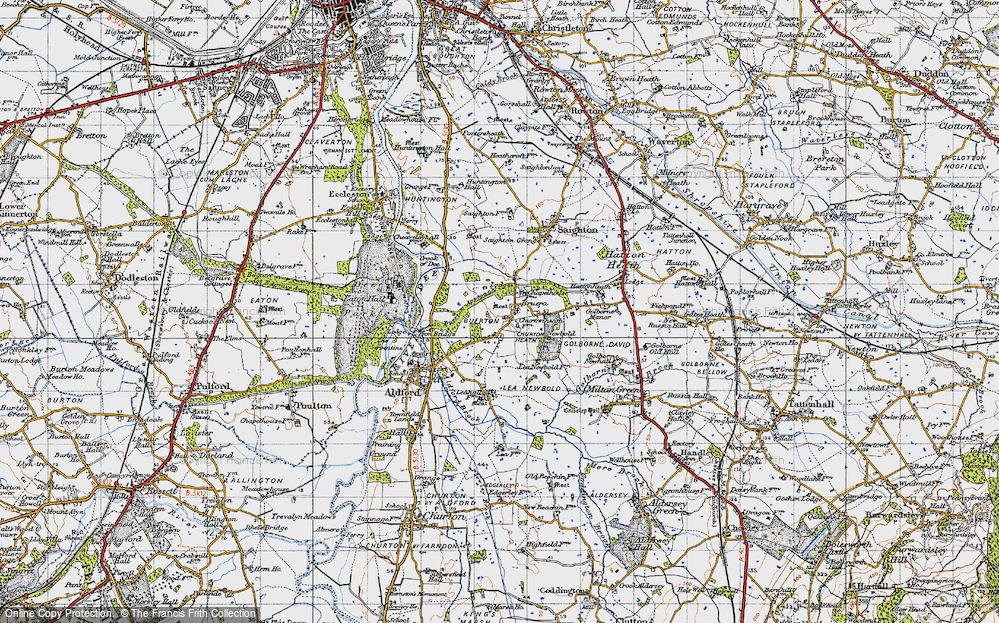 Old Map of Historic Map covering Buerton Approach in 1947