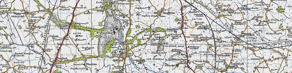 Old map of Bruera in 1947
