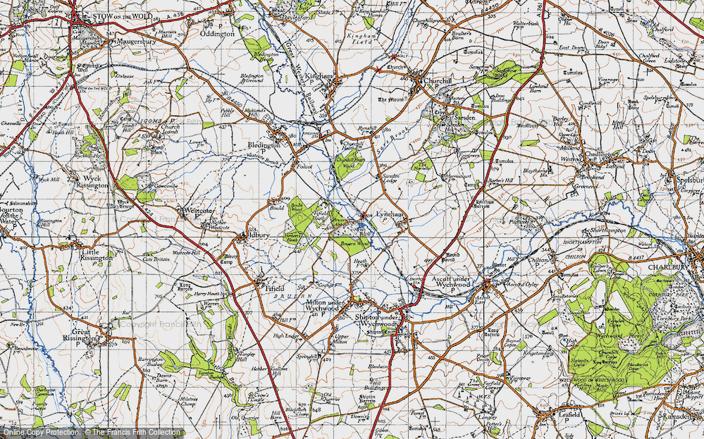 Old Map of Historic Map covering Bruern Wood in 1946