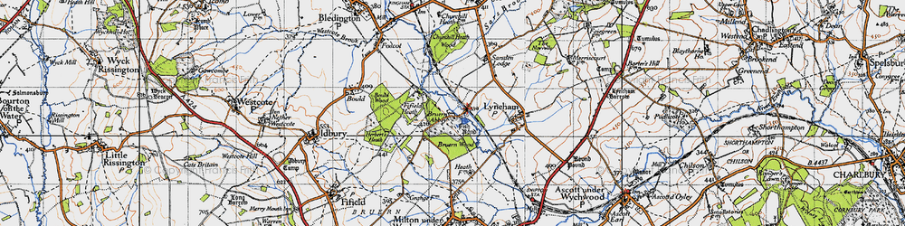 Old map of Bruern Abbey in 1946