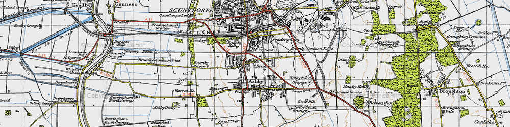 Old map of Brumby in 1947