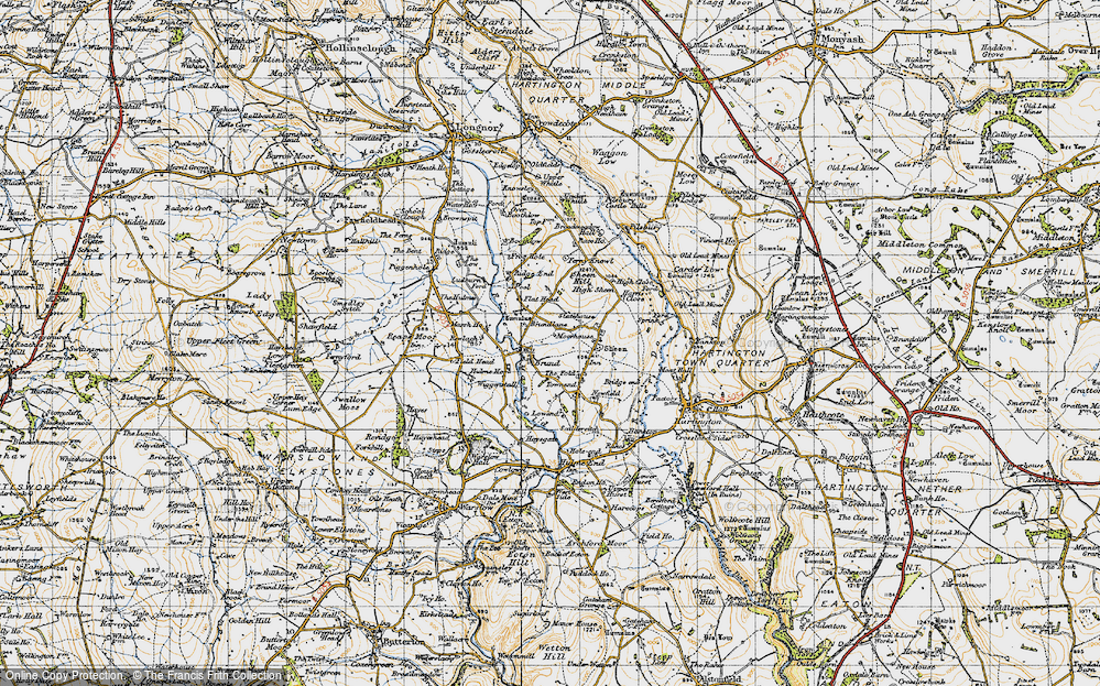 Old Map of Brund, 1947 in 1947