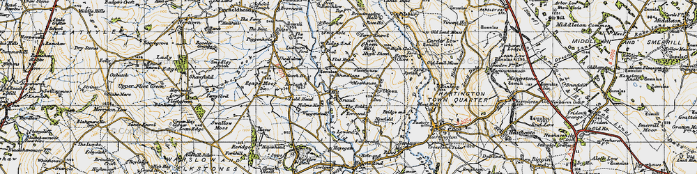 Old map of Brund in 1947