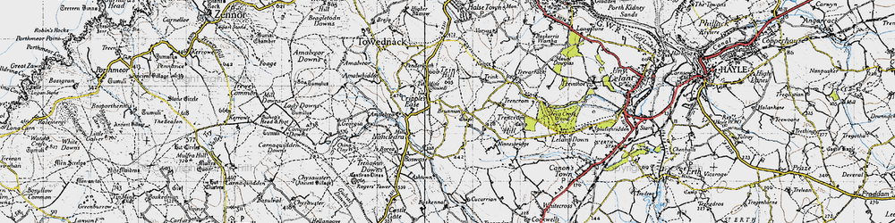 Old map of Brunnion in 1946