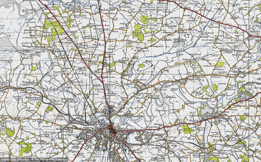 Old Map of Historic Map covering High Knells in 1947