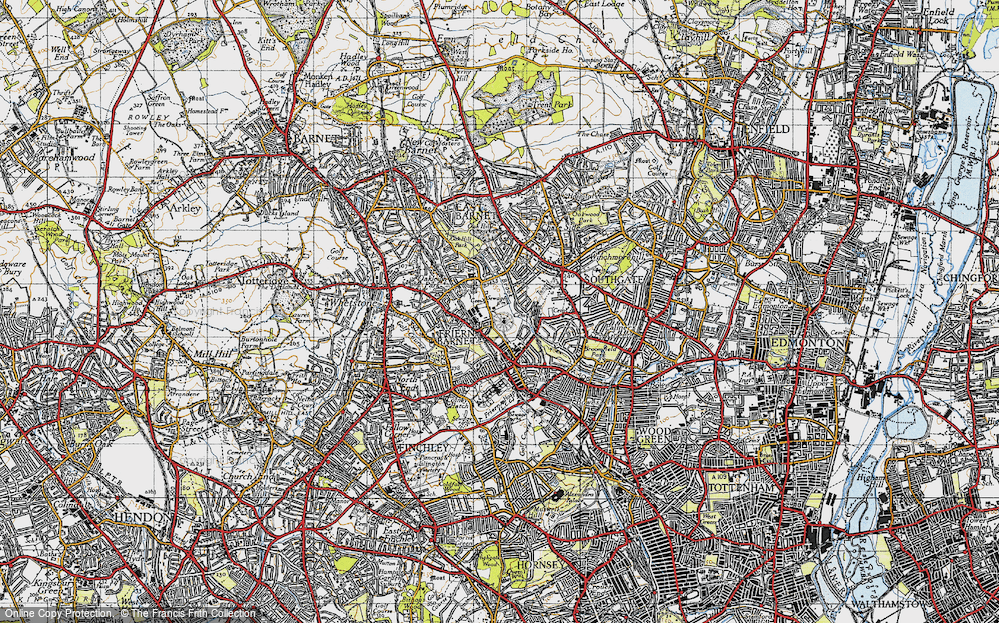 Old Map of Brunswick Park, 1945 in 1945