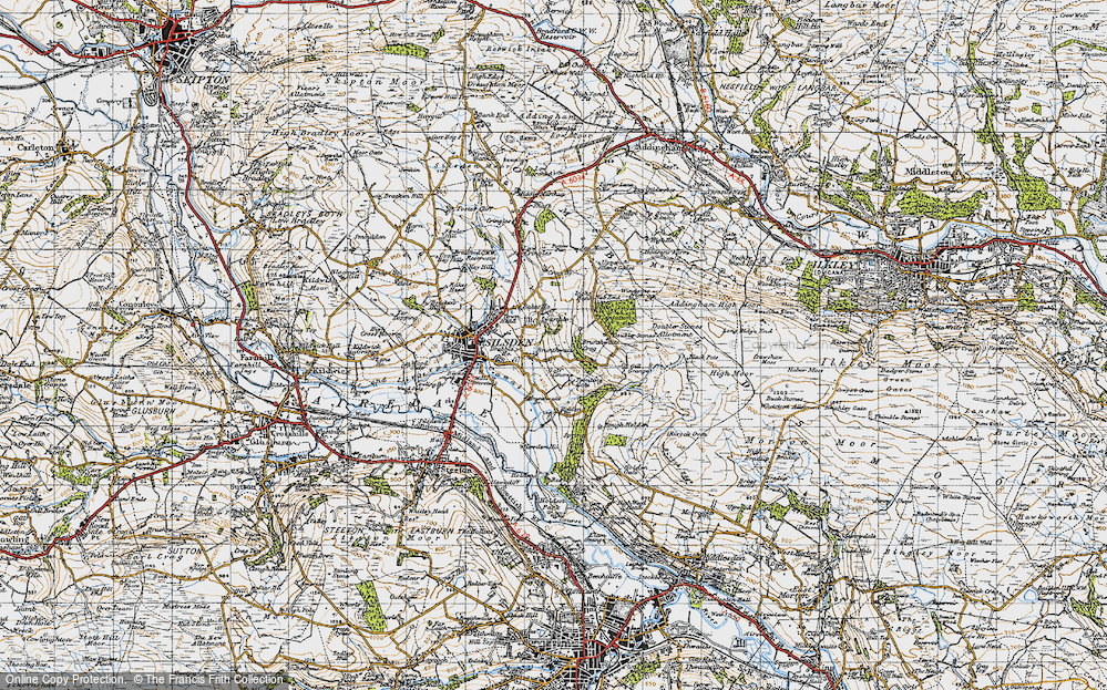 Old Map of Historic Map covering Brunthwaite Br in 1947