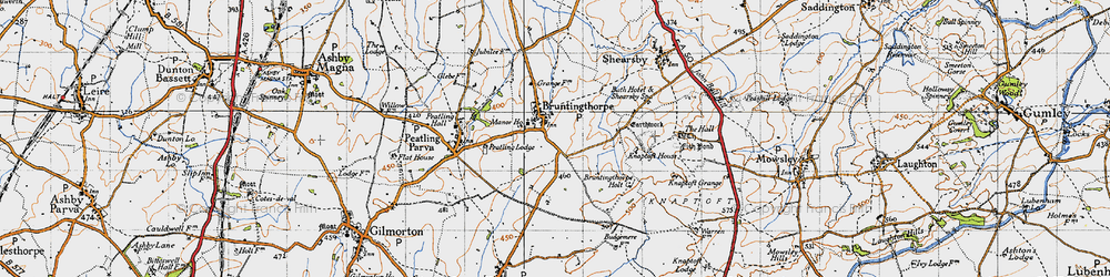 Old map of Bruntingthorpe in 1946