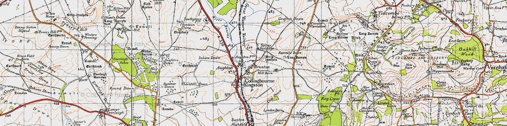 Old map of Brunton in 1940