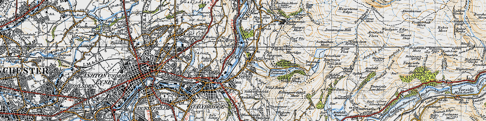 Old map of Brushes in 1947