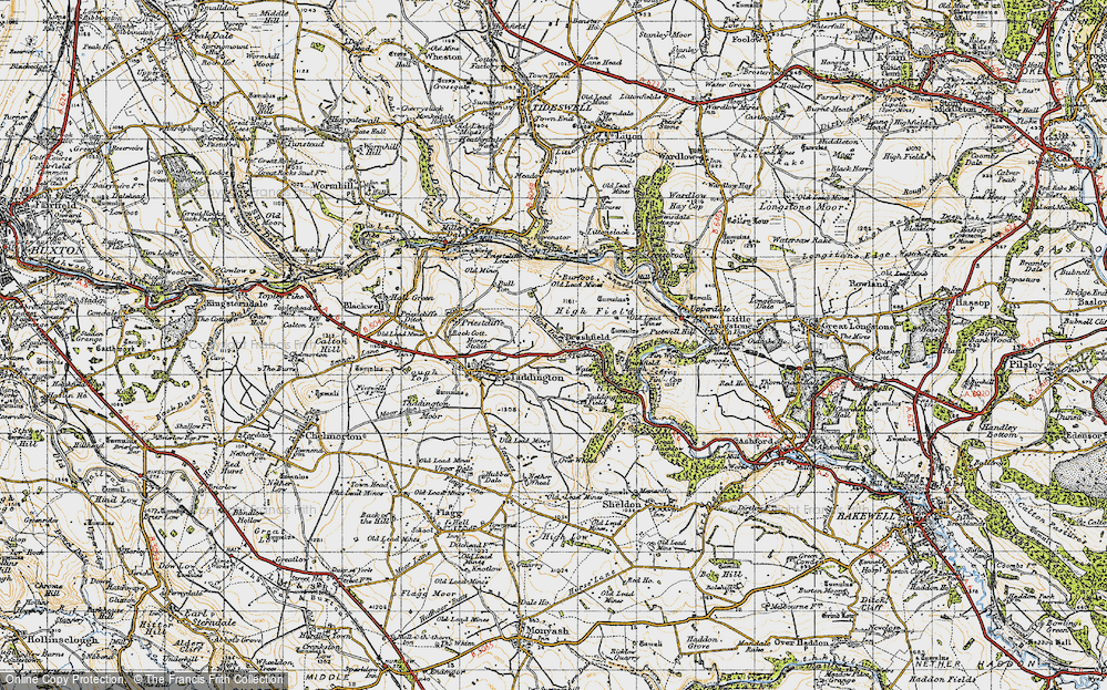 Old Map of Brushfield, 1947 in 1947