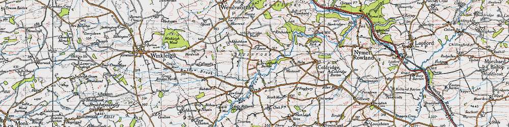 Old map of Bullow Brook in 1946