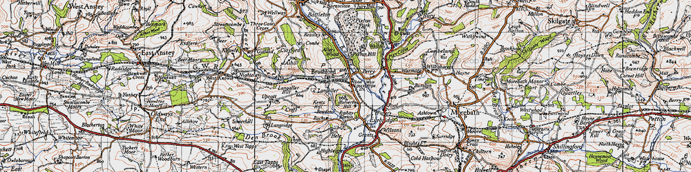 Old map of Brushford in 1946