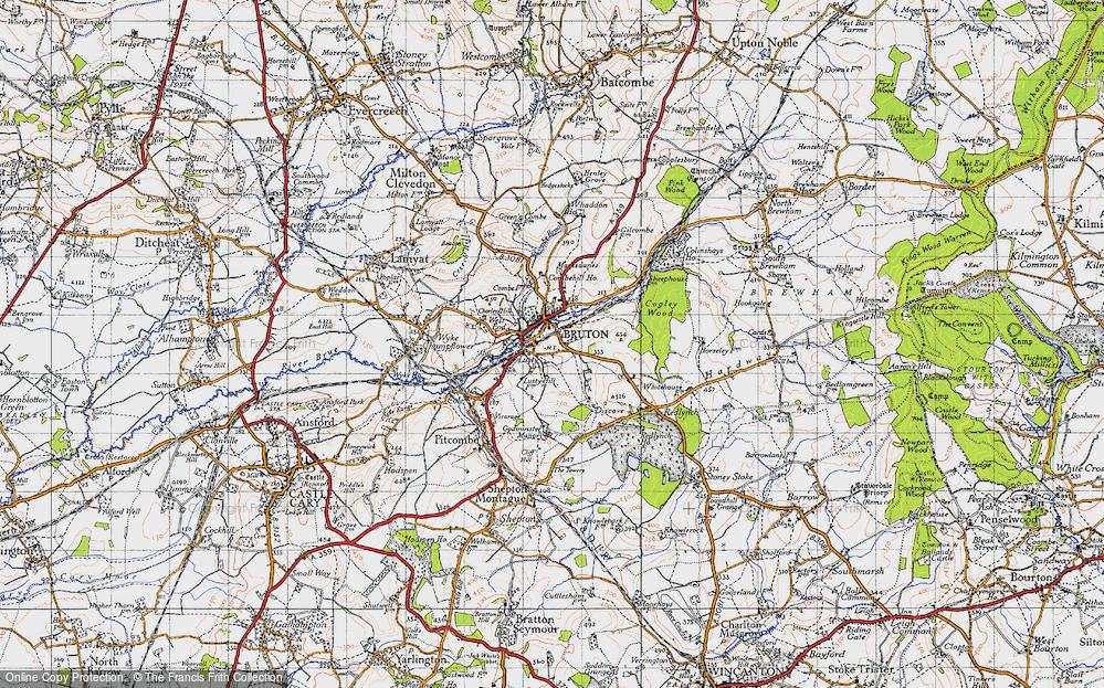 Old Map of Bruton, 1946 in 1946